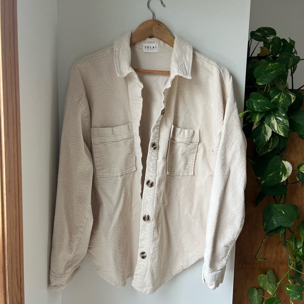 Solai Women's Cream Shirt Jacket